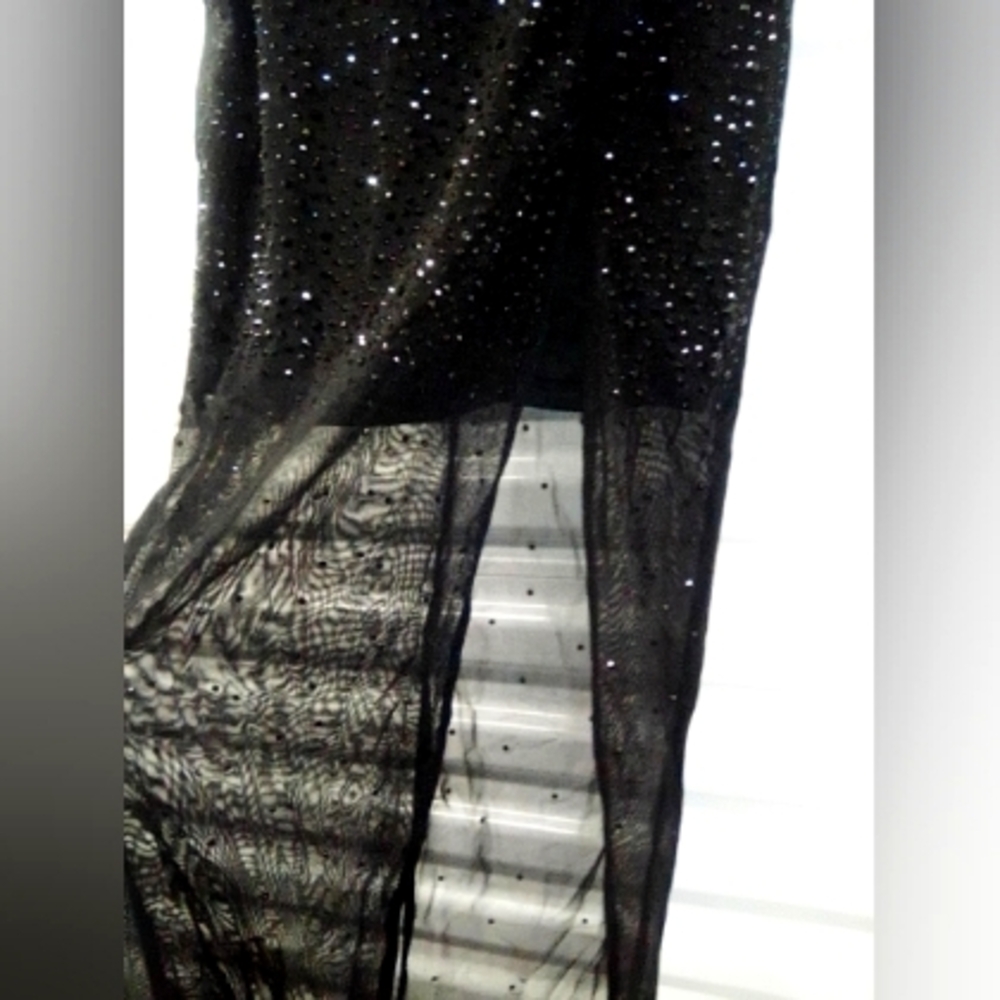 Windsor Taylor Black Beaded/Sheer Dress/Gown SZ XS - Picture 9 of 10